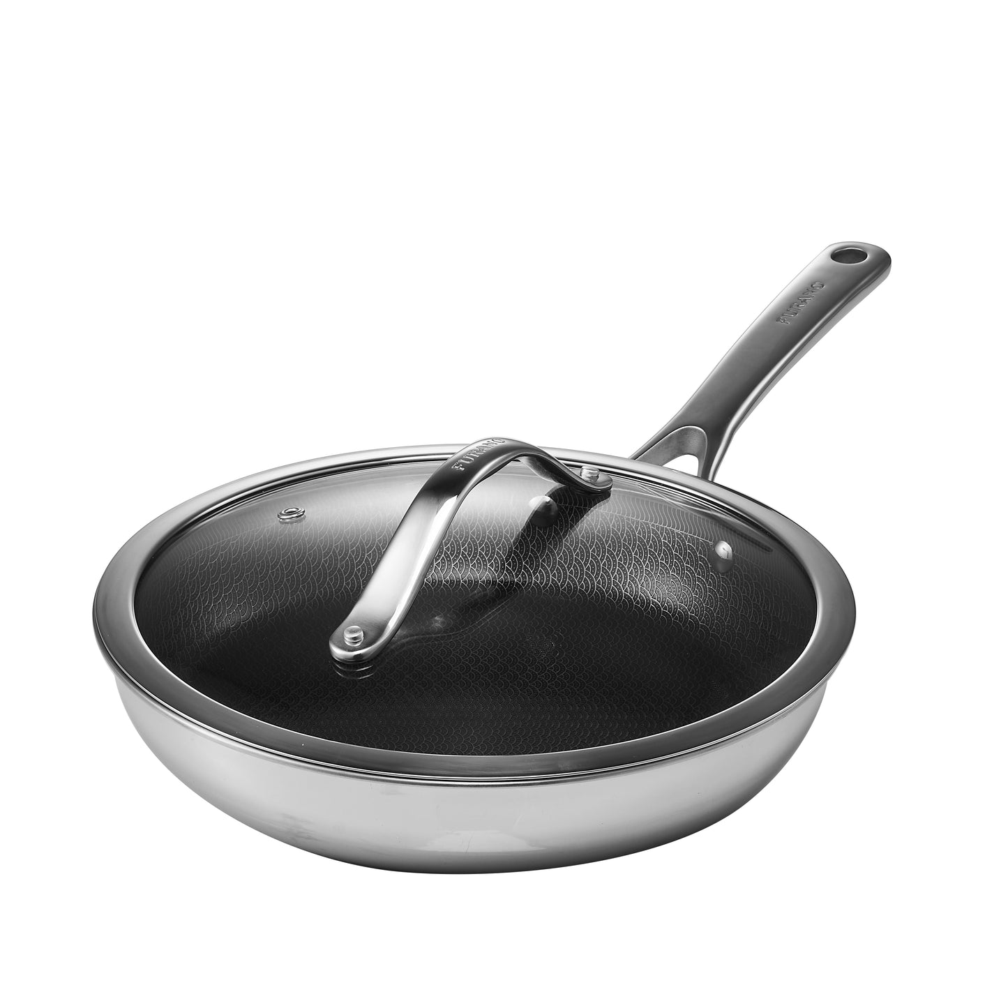 FURANO Ukiyo 10 Inch Tri-Ply Stainless Steel Frying Pan with Lid